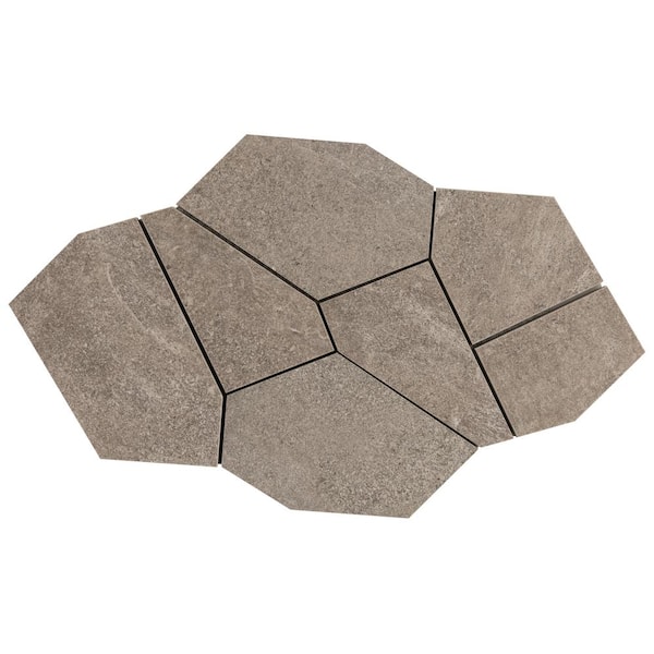 Ivy Hill Tile Monolith Caramel Brown 4 in. x 0.35 in. Organic Pattern Matte Porcelain Mosaic Floor and Wall Tile Sample