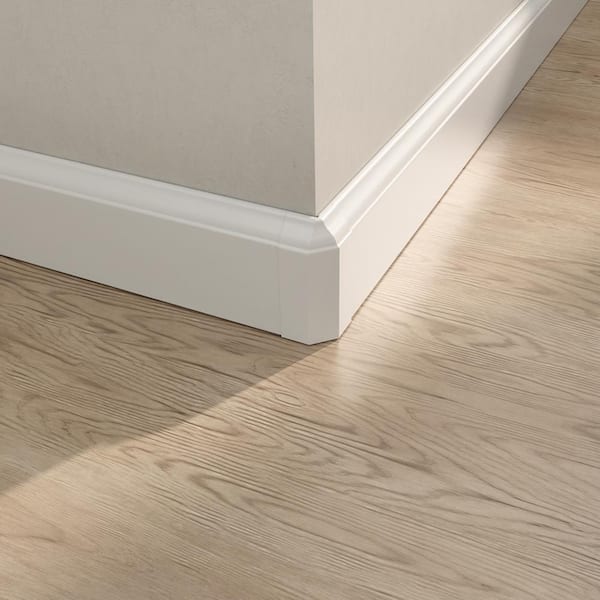 SnapBoard Coronado White PVC Baseboards 