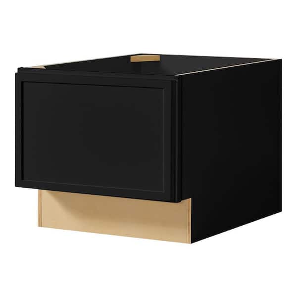 Leyton 18 in. W x 24 in. D x 16.5 in. H Ready To Assemble Plywood Slim Shaker Drawer Bench Base Cabinet in Raven Black