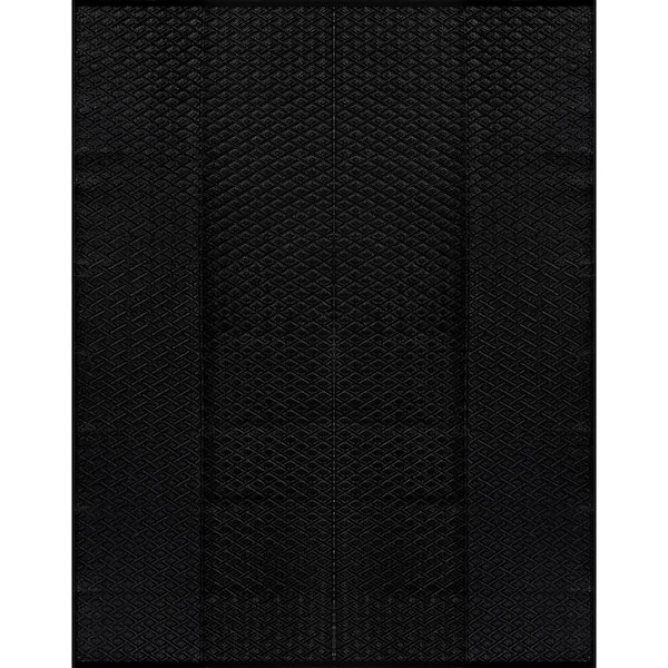 Black 8 ft. x 10 ft. Jewel Diamond Geometric Washable Trellis Reversible Indoor Outdoor Area Rug