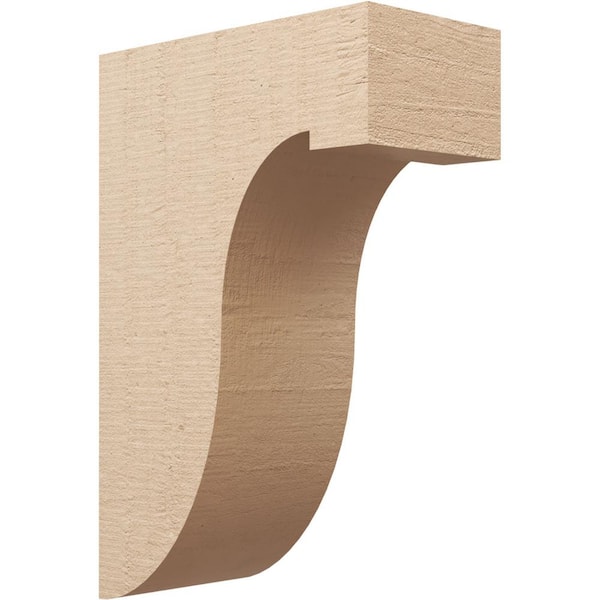 Ekena Millwork 12 in. x 36 in. x 24 in. Classic Del Monte Rough Cedar Woodgrain TimberThane Corbel, Primed Tan