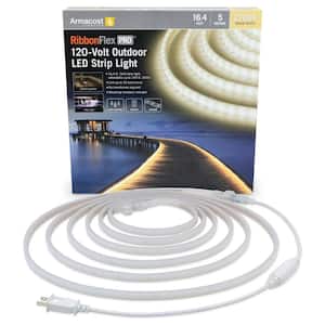 RibbonFlex Pro Outdoor 16.4 ft. 120V Plug-In Warm White 2700K LED Rope Light Strip Kit