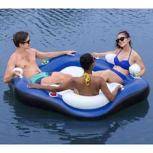 Multicolored Innertube and Tropical Breeze Party Island Water Floats