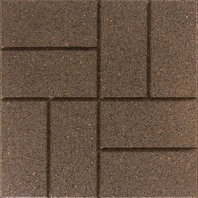 Reversible 16 in. x 16 in. x 0.75 in. Earth Brick Face/Flat Profile Rubber Paver 1EA