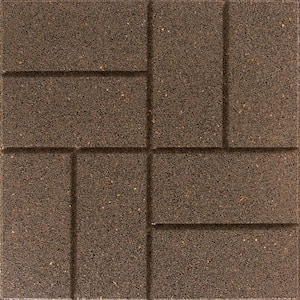 Reversible 16 in. x 16 in. x 0.75 in. Earth Brick Face/Flat Profile Rubber Paver