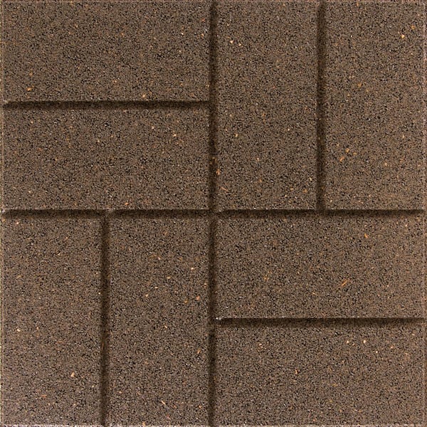 Envirotile Reversible 16 in. x 16 in. x 0.75 in. Earth Brick Face/Flat Profile Rubber Paver