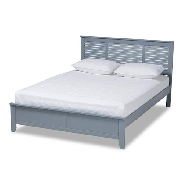 Baxton Studio Adela Gray Queen Platform Bed 159 9603 HD The Home