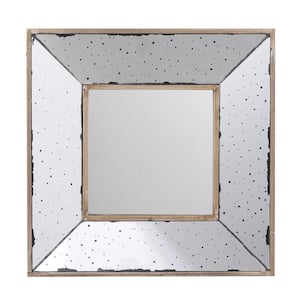 12 in. W x 12 in. H Square Wall Mounted Vintage Style Glass Frame Accent Mirror