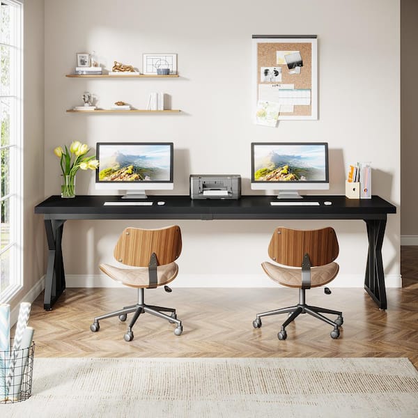 BYBLIGHT Capen 78.7 in. Rectangular Black Engineered Wood Long