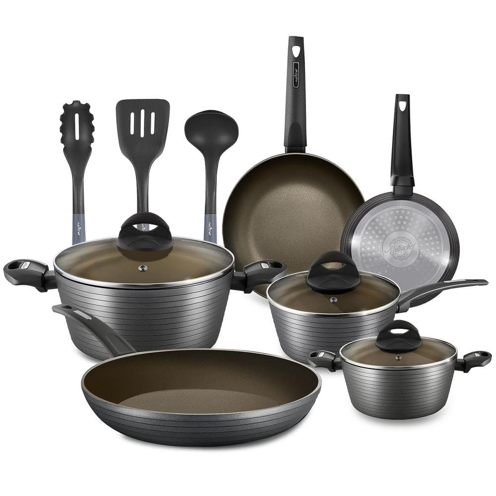 SODAY Pots and Pans Set Non Stick, 12 Pcs Kitchen Cookware Sets Induction