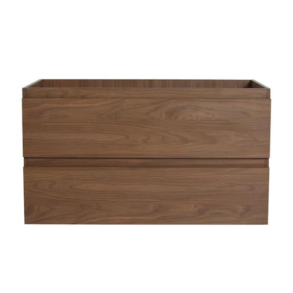 36 in. Bath Vanity Cabinet without Top in Brown Oak Unassembled