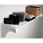 Expandable Shelf (No Hanging Rod) 17.5 in. W - 27 in. W, White, Mounts to Back Wall (2 End Brackets),Wire,Closet System