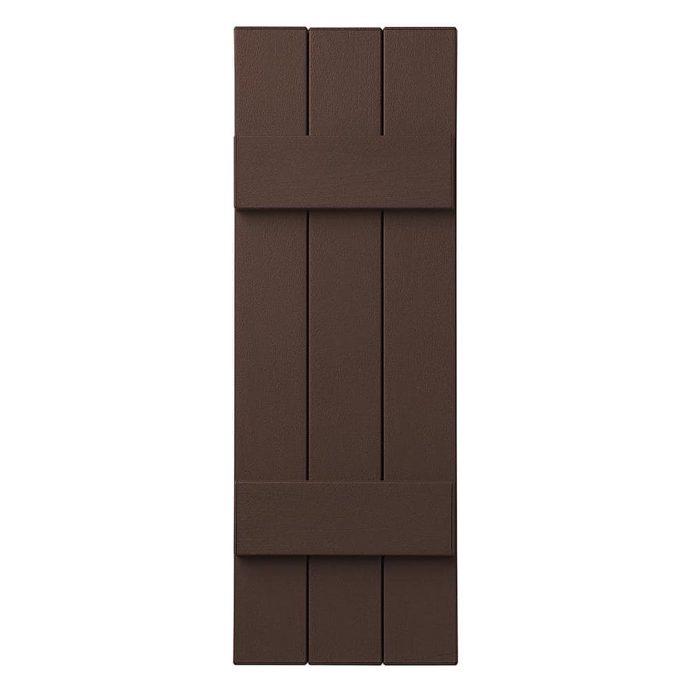 11 in. x 31 in. Polypropylene Plastic 3-Board Closed Board and Batten Shutters Pair in Terra Brown price history on PriceWatchPro