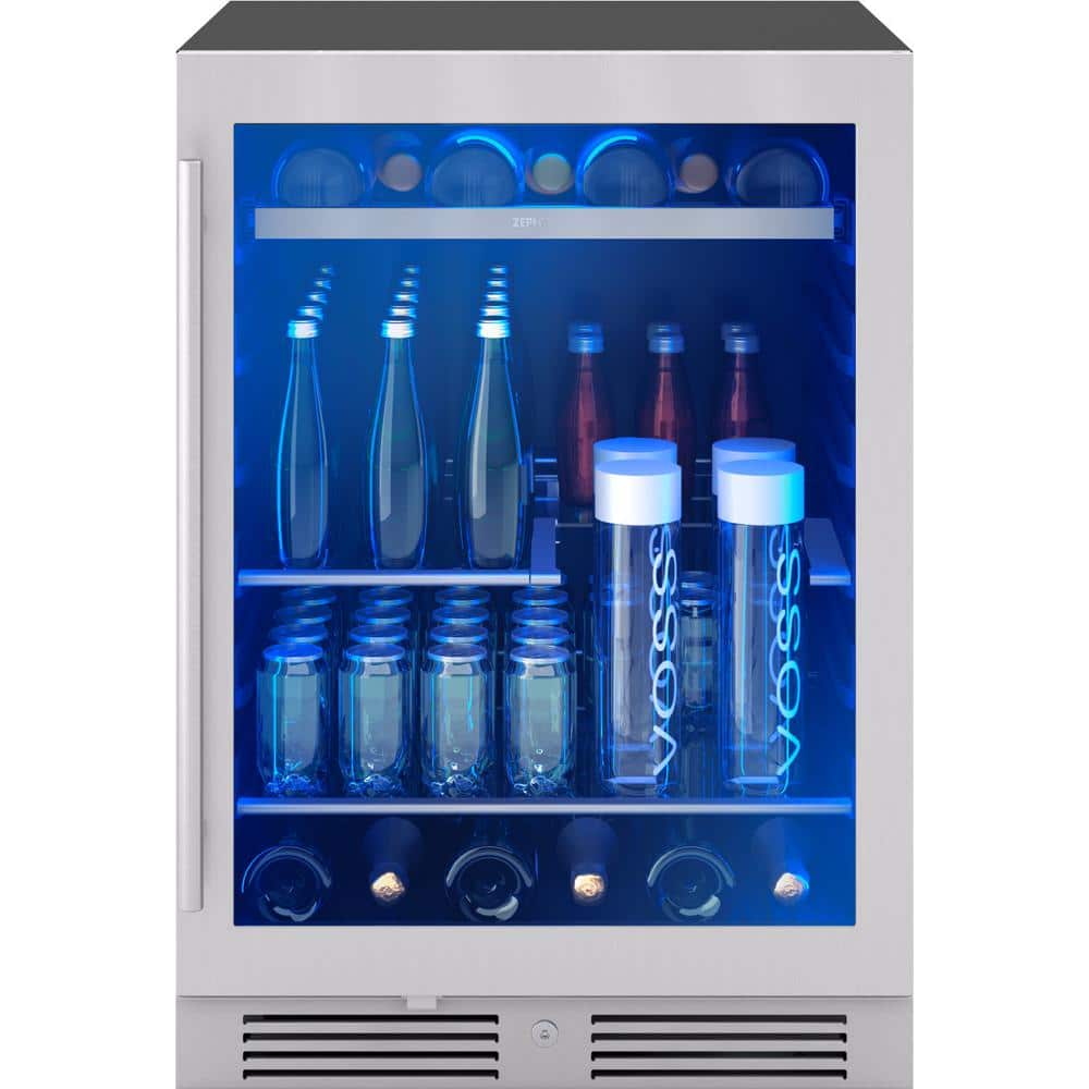 Zephyr Stainless Steel Beverage Cooler with LED Lighting
