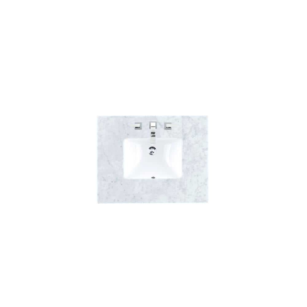Carrara 30 in. W x 23.5 in. D x 34.3 in. H Marble Single Basin Vanity Top i