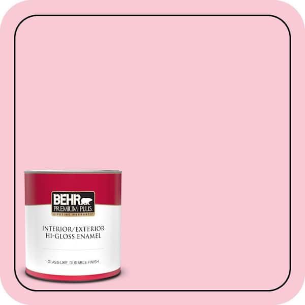 BEHR PREMIUM PLUS 1 qt. #110A-3 Palace Rose Hi-Gloss Enamel Interior/Exterior Paint & Primer