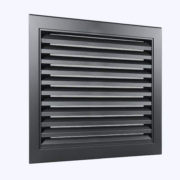 12 x 12 Aluminum Gable Vent with Screen Mesh for Attic Shed Exterior Wall Vent Cover Durable, Resistant Black Square