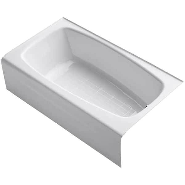 KOHLER Seaforth 54 in. x 30 in. Soaking Bathtub with Right-Hand Drain in White