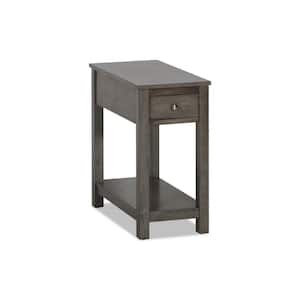 23.75 in. Gray Rectangular Wood Top End Table