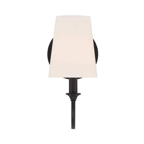 Crystorama Payton 1-Light Black Forged Wall Sconce