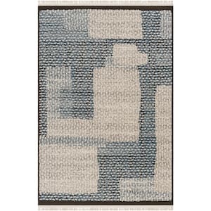 Berlin Blue/Off-White Graphic 5 ft. x 7 ft. Indoor Area Rug
