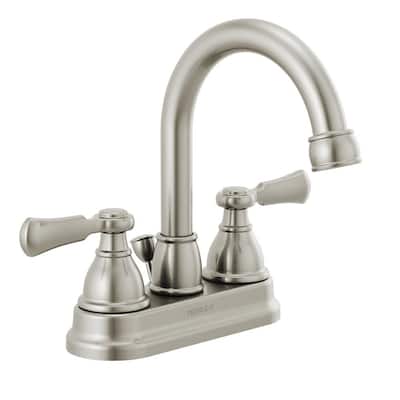 Spotshield Brushed Nickel Delta 25774LF-SP Rila 4 Centerset 2-Handle Bathroom Faucet