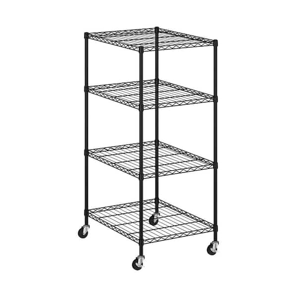 Seville Classics 4-Tier Storage Tote Bin Shelving Rack, 33 in. W x