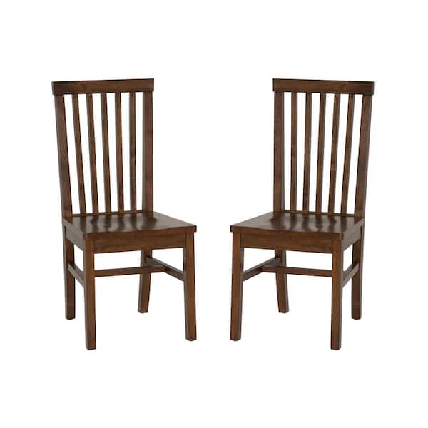Linon Home Decor Terryn Walnut Wood Seat Side Dining Chair (Set of 2)