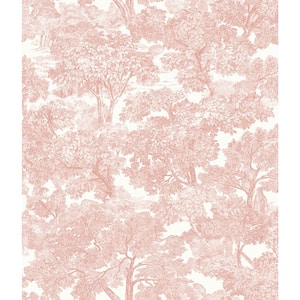 Spinney Rose Toile Rose Wallpaper Sample