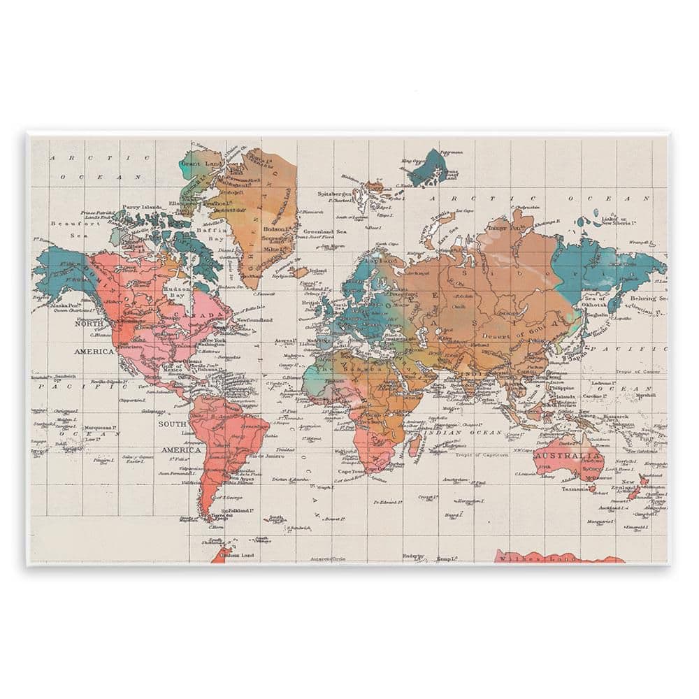 Detailed Boho World Map by Elizabeth Medley Unframed Graphic Art Print Typography 10 in. x 15 in. price history on PriceWatchPro
