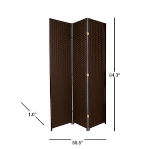 7 ft. Dark Mocha 3-Panel Room Divider