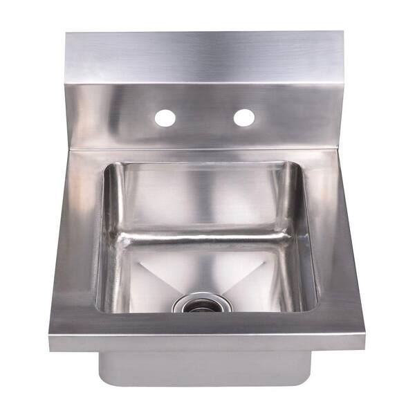 Whitehaus Collection Noah's Collection Dual Mount Stainless Steel 14 in. 2-Hole Single Bowl Kitchen Sink in Brushed Stainless Steel