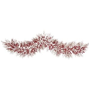6 ft. Unlit Artificial Red Berry Artificial Christmas Garland