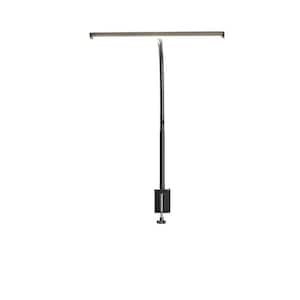 35 in. Black Dimmable and Flexible Clip-On Desk Lamp with Clamp and 10-Watt USB Adapter