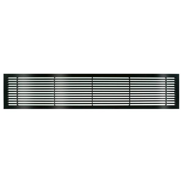 Architectural Grille AG20 Series 6 in. x 42 in. Solid Aluminum Fixed Bar Supply/Return Air Vent Grille, Black-Gloss