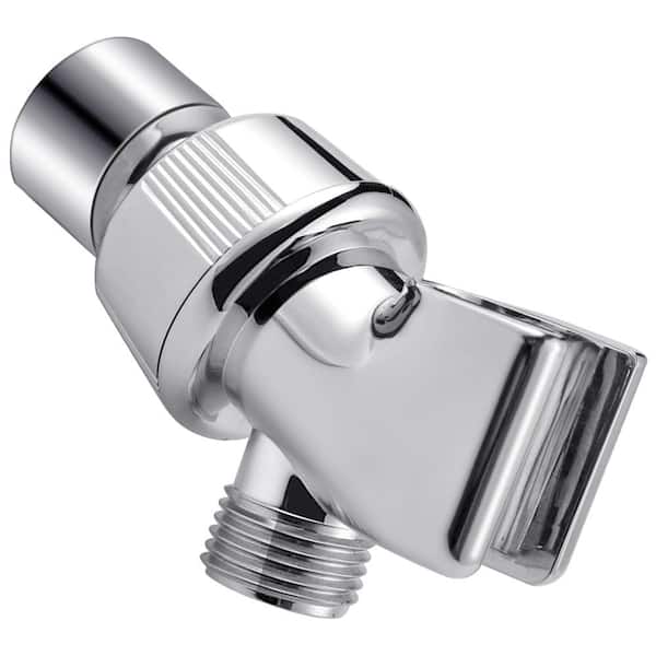 Chrome Adjustable Shower Arm Holder for Handheld Shower Heads, 1/2 in IPS Mount Bracket with Swivel Ball