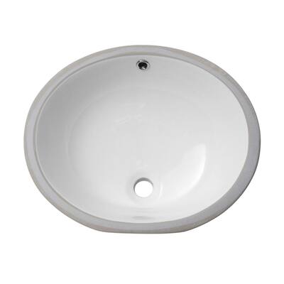 19 in. Undermount Corner Bathroom Sink in White Modern Oval Porcelain Ceramic Lavatory Vanity