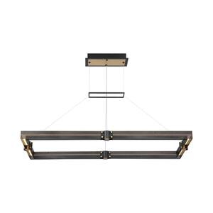 Admiral Integrated LED Matte Black/Gold Painting Island Pendant with Metal Shade