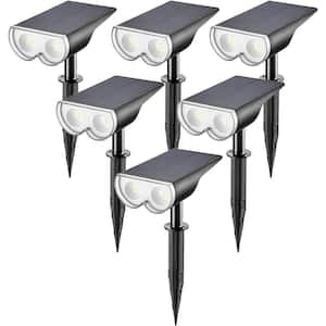 Solar Spot Lights Outdoor for Garden Yard Driveway Walkway, 6 Pack