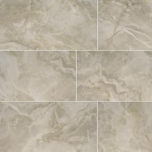 Aura Almond 24 in. x 48 in. Polished Porcelain Floor and Wall Tile (16 sq. ft./Case)