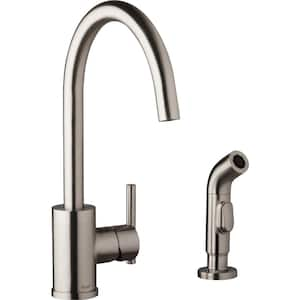 Parma Single HandleStandard Kitchen Faucet with Side Spray in Chrome