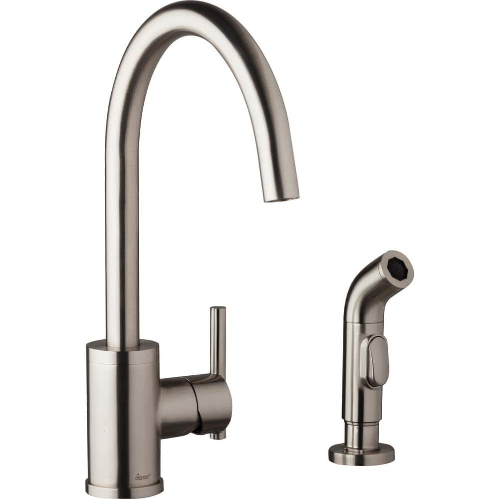 Stainless Steel Single Handle Kitchen Faucet with Side Spray