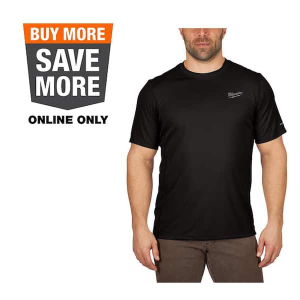 Men's WORKSKIN Large Black Lightweight Performance Short-Sleeve T-Shirt