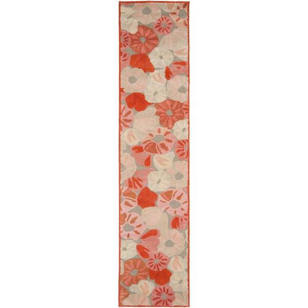 SAFAVIEH Cayenne Red 2 ft. x 10 ft. Floral Runner Rug