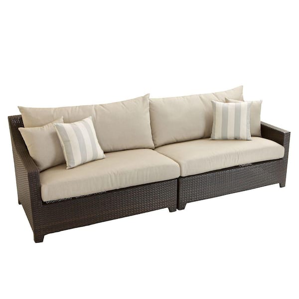 RST Brands Deco Patio Sofa with Slate Grey Cushions