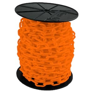 2 in. (#8, 51 mm) x 125 ft. Reel Safety Orange Plastic Chain