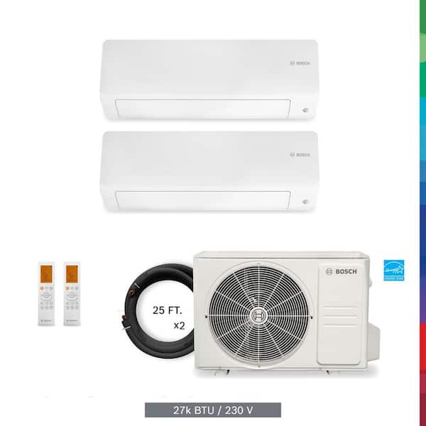 Bosch Gen 3-Climate 5000 2-Zone 27,000 BTU 2.25 Ton Ductless Mini Split Air Conditioner with Heat Pump 230-Volt
