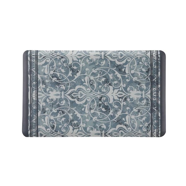 VCNY Home Ari Grey 18 in. x 30 in. PVC Indoor Anti-Fatigue Kitchen Mat