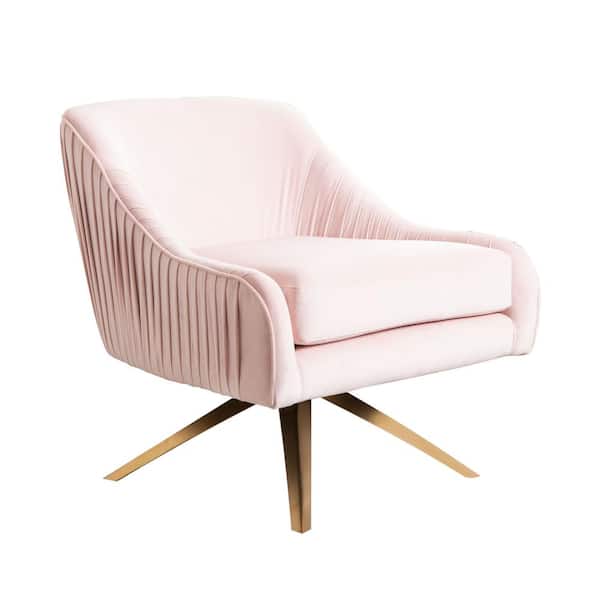 DEVON & CLAIRE Genny Velvet Swivel Chair Blush Pink