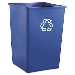Untouchable 35 Gal. Blue Square Recycling Container